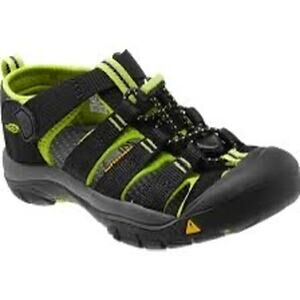 Keen Newport H2 unisex kids water sandals sz 1.5/2 black/green outdoors gorpcore